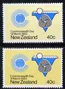 New Zealand 1983 Commonwealth Day 40c with superb dry pri...