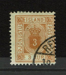 Iceland SC# O10, Used, small tone dot on top perf - S13315