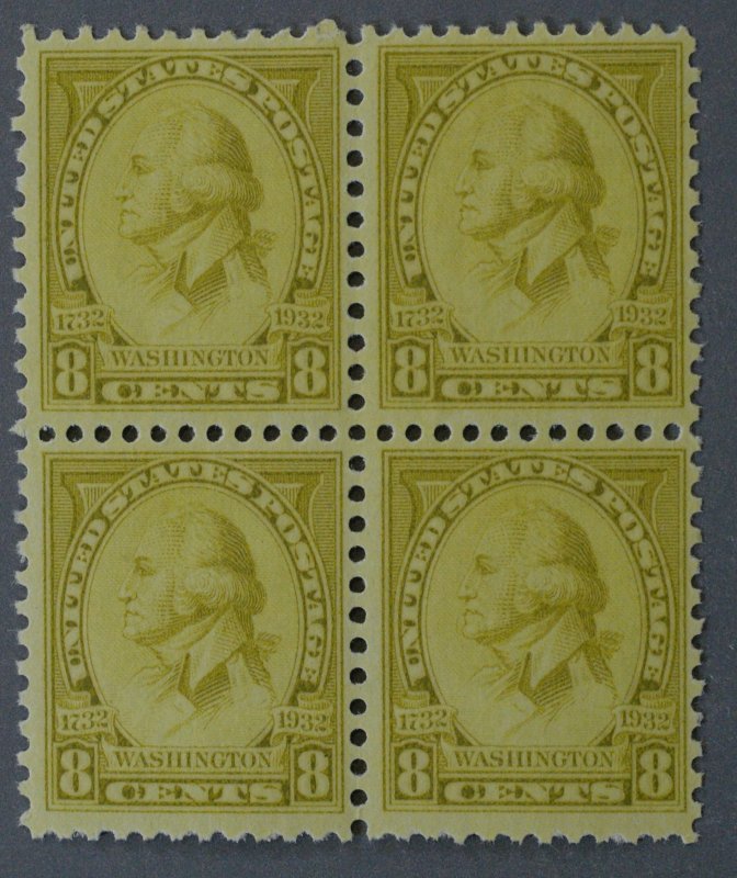 United States #713 8 Cent Washington Bicentennial Block of Four MNH