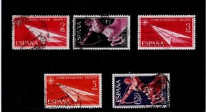 Spain Scott #E21-25, Singles 1956 Complete FVF Used