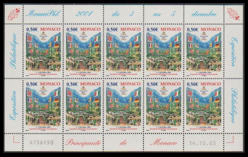 Monaco MonacoPhil 2004 Sheetlet of 10v SG#2623 MI#2671