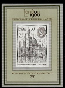 Great Britain Sc 909a 1980 London 80 Stamp Exhibition stamp sheet mint NH