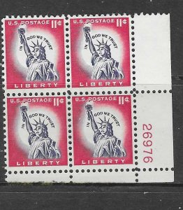 US #1044A  11c Statue of Liberty  PB of 4 (MNH) CV $1.40