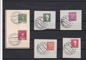 Czechoslovakia 1933 Prague Cancels and Stamps on Piece Ref 23167