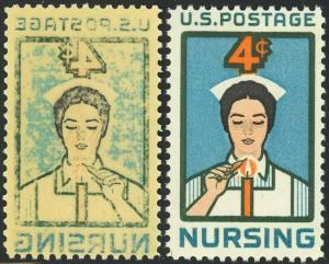 1190, MNH AMAZING FULL COLOR OFFSET ON REVERSE ERROR