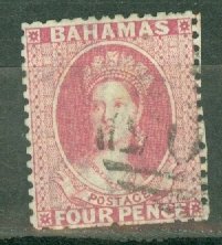 JR: Bahamas 13a used perf faults (scissor cut right and bottom) CV $100