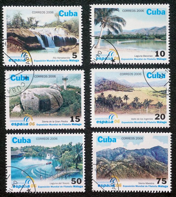 CUBA Sc# 4619-4624  SPAIN WORLD PHILATELIC EXPO Complete set of 6 2006 cancelled