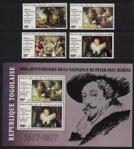 Togo 400th Birth Anniversary of Rubens 4v+MS 1977 MNH SG#1228-MS1232