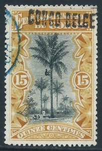 Belgian Congo, Sc #33a, 15c Used