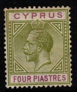 CYPRUS SG95 1921 4pi OLIVE-GREEN & PURPLE MTD MINT