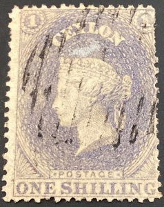 Ceylon #11 1sh violet Victoria 1857