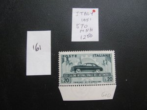 ITALY  1951 MINT NEVER HINGED BLOCK SC 570 SET XF $12.50 (152)