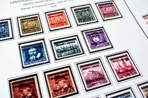 COLOR PRINTED BOHEMIA & MORAVIA 1939-1944 STAMP ALBUM PAGES (12 illustr. pages)