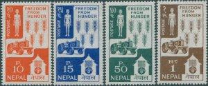 Nepal 1963 SG172-175 Freedom From Hunger set MNH