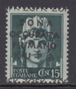 Italy occ. of Montenegro - Zona Fiumano Kupa Sass. 17 cv 2400$ MNH** Certificate