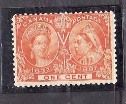 Canada-Sc#51-Unused 1c orange-QV Diamond Jubilee-og-NH-1897-Cdn181-