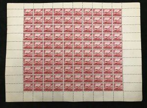 Azad Hind India Forces 1a Folded Sheet of 100 Stamps MNH ( Ad 1095