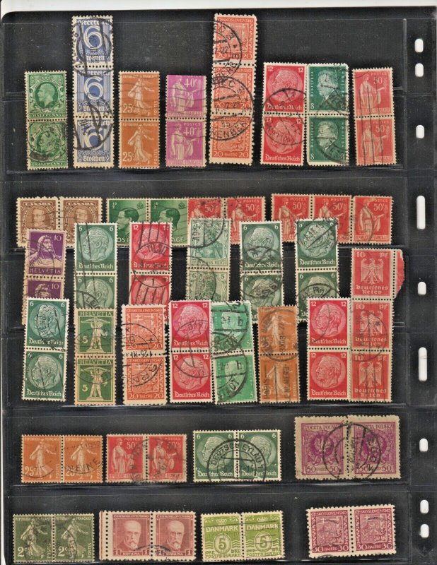 Worldwide stamps collections used Pairs and strips