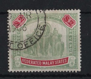 Malaya - FMS 1900 $2 wmk CC sg24 fine used, Post Office cds, minor wrinkle cat