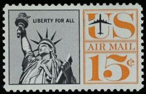 1961 15c Statue of Liberty, Air Mail Scott C63 Mint F/VF NH