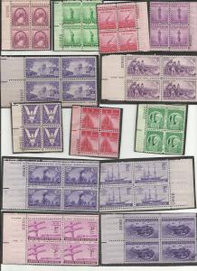 784, 899-901, 903-5, 907-8, 922-4 12 3c Pl# Blocks MNH VF Centering In Mounts