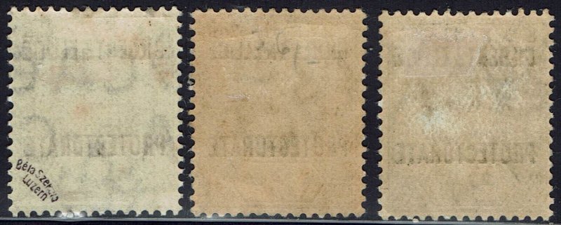 GILBERT & ELLICE ISLANDS 1911 KEVII ½D 2D AND 2½D 