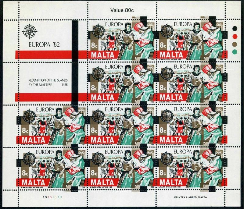 Malta 614-615 sheets,MNH.Michel 661-662. EUROPE CEPT-1982,Redemption,1428.