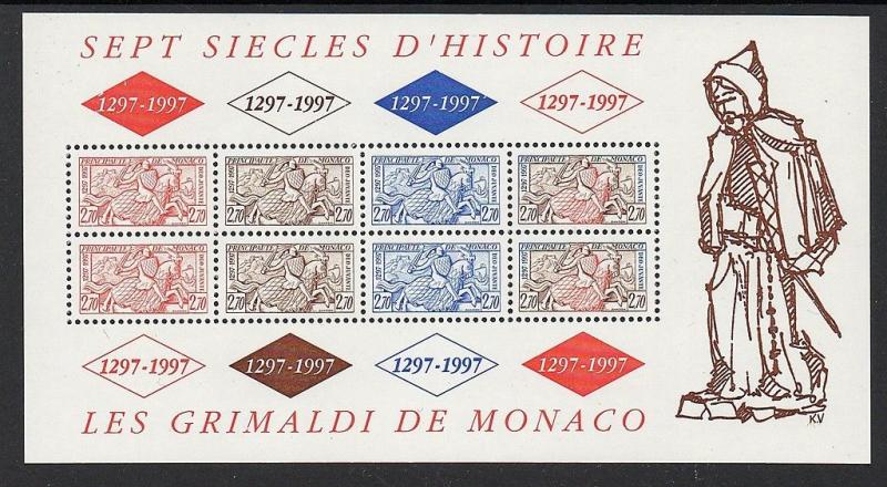 Monaco 1996-7 Knight in Armor Sheet VF MNH (2026)