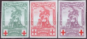 Belgium; 1914: Sc. # B28-B30: **/MNH Imperf. Cpl. Set