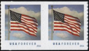 SC#5052 (49¢) U.S. Flag Coil Pair (2016) SA