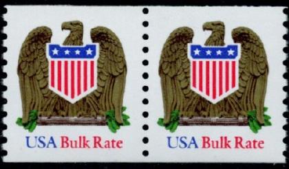 2604 USA Bulk Rate Eagle and Shield F-VF MNH coil pair