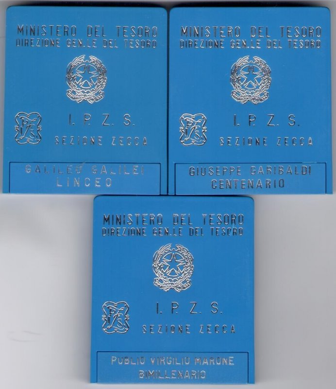 1981-82 Italy, 500 Lire Argento Garibaldi, Galileo Galilei, Virgilio, UNC