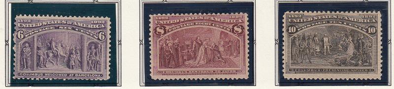 Scott 230-237 :  Mint - Hinge Marks