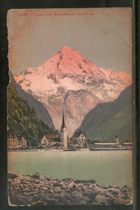 Switzerland 1908 Flüelen Mount Bristenstock Lake Mountain Used View Post Car...