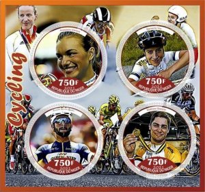 Stamps.Sports. Cycling 2021 year 1+1 sheets perforated Niger