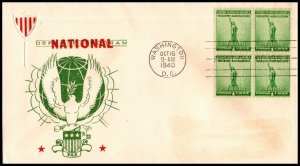 11140 OAS-CNY FDC SCOTT 899 – 1940 1c Statue of Liberty, blue green