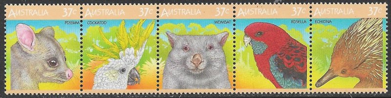 AUSTRALIA 1987 WILDLIFE Set as Strip Sc 1035 MNH