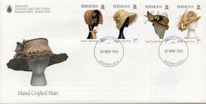 Bermuda 2019 FDC Hand Crafted Hats 4v Cover Fashion Cultures Traditions Stamps