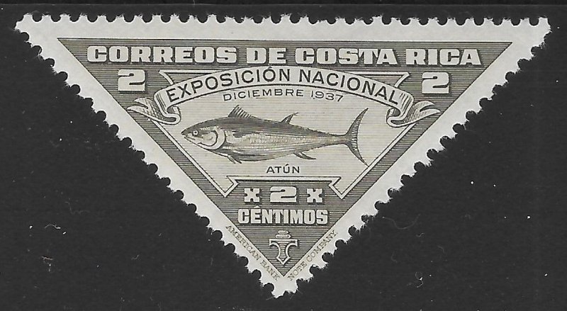 Costa Rica Scott 186 MLH 2c International Exhibition, Tuna Fish Issue of 1937