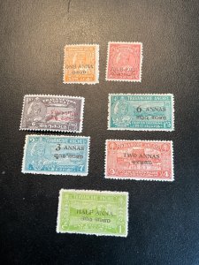 Stamps Indian States Travancore-Cochin Scott #1-7 hinged