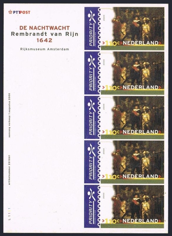 Netherlands 1051-1053 sheets, MNH. Night Watch,by Rembrandt,Landscape,by Krabbe.
