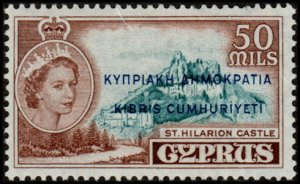 Cyprus 193 - Mint-H - 50m St. Hilarion Castle (Ovpt) (1960) (cv $3.00)