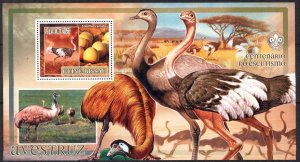 Guinea Bissau 2007 Birds Ostrich S/S MNH