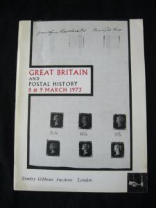 STANLEY GIBBONS AUCTION CATALOGUE 1973 GREAT BRITAIN AND POSTAL HISTORY