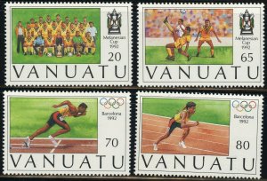 Vanuatu #569-572 Melanesian Cup Soccer Athletics Postage Stamps 1992 Mint LH