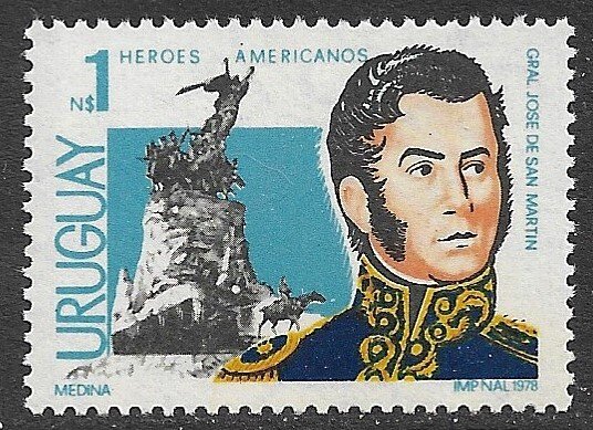 URUGUAY 1978 Jose De San Martin Issue Sc 1010 MNH