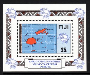 Fiji 513 UPU Map Souvenir Sheet MNH VF