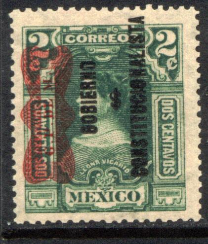 MEXICO 529, 2c CORBATA & $ REVOLUTIONARY OVERPRINTS UNUSED, H OG. F-VF.