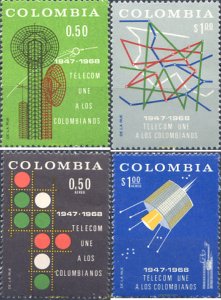 177219 MNH COLOMBIA 1968 21 ANIVERSARIO DE LAS TELECOMUNICACIONES