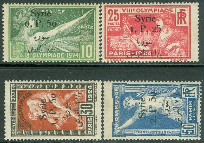 SYRIA : 1924. Yvert #122-25 Olympics. Very Fine, Mint OGH. Catalog €168.00.